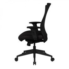 Bürostuhl in Schwarz aus Stoff - 65x65x113cm (LxBxH)