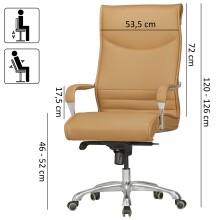 Bürostuhl in Beige - 61x60x126cm (LxBxH)