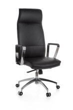 Bürostuhl in Schwarz aus Echtes Leder - 54x61x127cm...