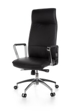 Bürostuhl in Schwarz aus Echtes Leder - 54x61x127cm (LxBxH)