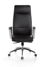 Bürostuhl in Schwarz aus Echtes Leder - 54x61x127cm (LxBxH)
