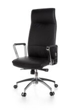 Bürostuhl in Schwarz aus Echtes Leder - 54x61x127cm (LxBxH)