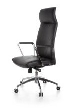 Bürostuhl in Schwarz aus Echtes Leder - 54x61x127cm (LxBxH)