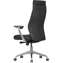 Bürostuhl in Schwarz aus Echtes Leder - 58x67x125cm (LxBxH)