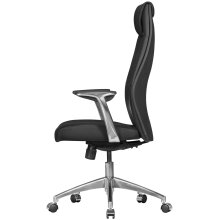 Bürostuhl in Schwarz aus Echtes Leder - 58x67x125cm (LxBxH)