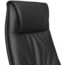Bürostuhl in Schwarz aus Echtes Leder - 58x67x125cm (LxBxH)
