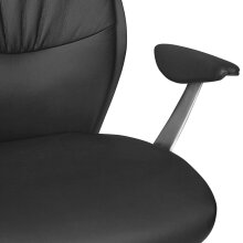 Bürostuhl in Schwarz aus Echtes Leder - 58x67x125cm (LxBxH)