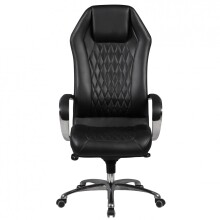 Bürostuhl in Schwarz aus Echtes Leder - 70x67x136cm (LxBxH)