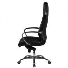 Bürostuhl in Schwarz aus Echtes Leder - 70x67x136cm (LxBxH)