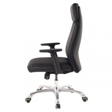 Bürostuhl in Schwarz aus Echtes Leder - 75x68x118cm (LxBxH)