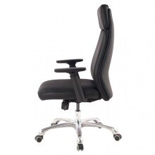 Bürostuhl in Schwarz aus Echtes Leder - 75x68x118cm (LxBxH)