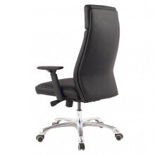 Bürostuhl in Schwarz aus Echtes Leder - 75x68x118cm (LxBxH)