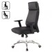 Bürostuhl in Schwarz aus Echtes Leder - 75x68x118cm (LxBxH)