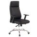 Bürostuhl in Schwarz aus Echtes Leder - 75x68x118cm (LxBxH)