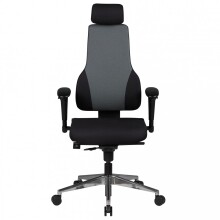 Bürostuhl in Schwarz aus Stoff - 63x63x149cm (LxBxH)