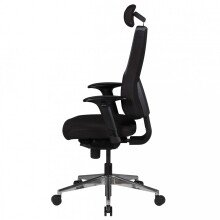 Bürostuhl in Schwarz aus Stoff - 63x63x149cm (LxBxH)