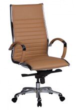 Bürostuhl in Braun aus Echtes Leder - 60x60x122cm...