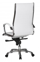 Bürostuhl in Weiß aus Echtes Leder - 60x60x122cm (LxBxH)