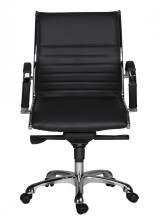 Bürostuhl in Schwarz aus Echtes Leder - 60x60x107cm...