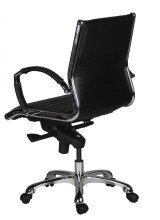 Bürostuhl in Schwarz aus Echtes Leder - 60x60x107cm (LxBxH)