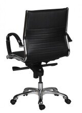 Bürostuhl in Schwarz aus Echtes Leder - 60x60x107cm (LxBxH)