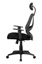 Bürostuhl in Schwarz aus Stoff und Netzgewebe - 57x61x127cm (LxBxH)