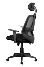 Bürostuhl in Schwarz aus Stoff und Netzgewebe - 57x61x127cm (LxBxH)