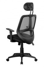 Bürostuhl in Schwarz aus Stoff und Netzgewebe - 57x61x127cm (LxBxH)