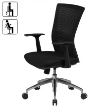 Bürostuhl in Schwarz aus Stoff - 70x63x107cm (LxBxH)