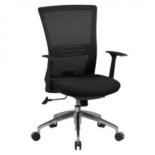 Bürostuhl in Schwarz aus Stoff - 70x63x107cm (LxBxH)