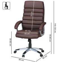 Bürostuhl in Braun - 60x60x125cm (LxBxH)