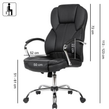 Chefsessel in Schwarz - 70x70x123cm (LxBxH)