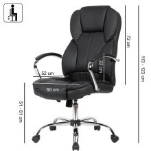 Chefsessel in Schwarz - 70x70x123cm (LxBxH)