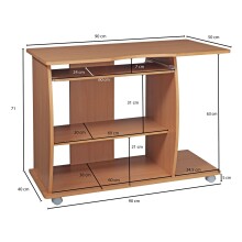 Schreibtisch in Grau - 48x94x90cm (LxBxH)