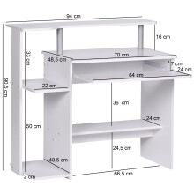 Schreibtisch in Weiß - 48x94x90cm (LxBxH)
