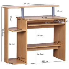 Schreibtisch in Braun - 48x94x90cm (LxBxH)