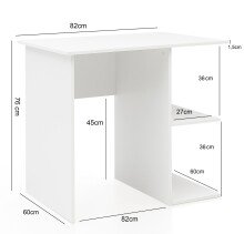Schreibtisch in Weiß - 60x82x76cm (LxBxH)