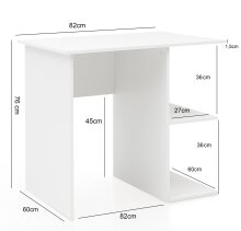 Schreibtisch in Weiß - 60x82x76cm (LxBxH)