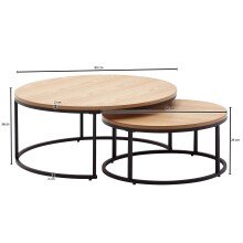 Couchtisch (2er Set) - 80cm (L)