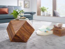 Couchtisch in Braun aus Sheesham Massivholz - 57x43x57cm (LxBxH)