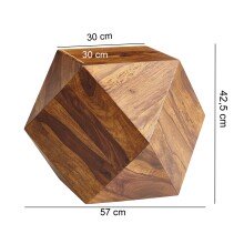 Couchtisch in Braun aus Sheesham Massivholz - 57x43x57cm (LxBxH)