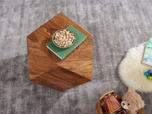 Couchtisch in Braun aus Sheesham Massivholz - 57x43x57cm (LxBxH)