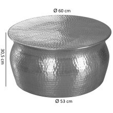 Couchtisch in Silber aus Kompletter Tisch: Aluminium - 30cm (H)
