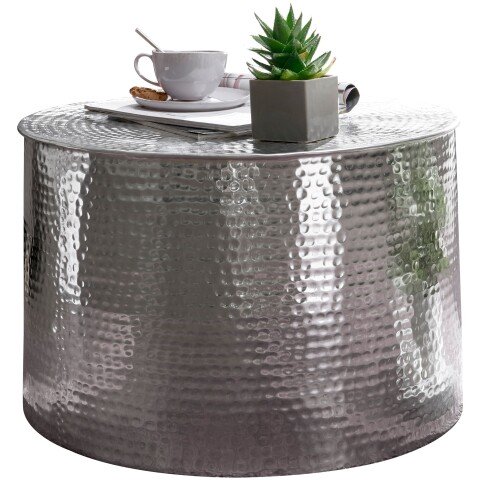 Couchtisch in Silber aus Kompletter Tisch: Aluminium (poliert) - 40cm (H)