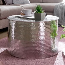 Couchtisch in Silber aus Kompletter Tisch: Aluminium (poliert) - 40cm (H)