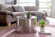 Couchtisch in Silber aus Kompletter Tisch: Aluminium (poliert) - 40cm (H)