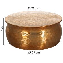 Couchtisch in Gold aus Kompletter Tisch: Aluminium - 31cm (H)