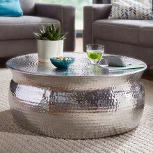 Couchtisch in Silber aus Kompletter Tisch: Aluminium - 31cm (H)