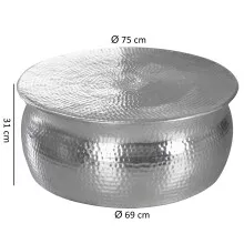 Couchtisch in Silber aus Kompletter Tisch: Aluminium - 31cm (H)