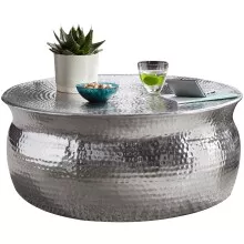 Couchtisch in Silber aus Kompletter Tisch: Aluminium - 31cm (H)